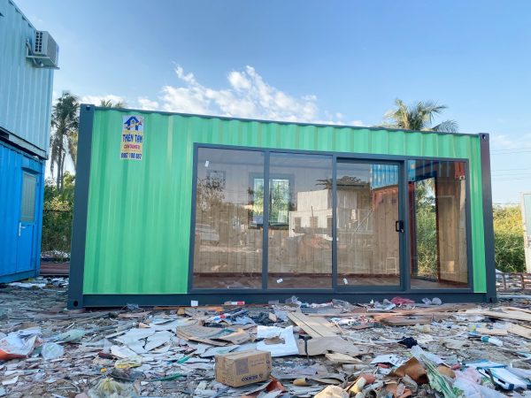 Container 20f ốp gỗ có toilet - Ảnh 2